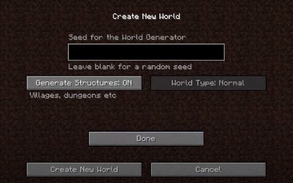 Seed for the World Generator