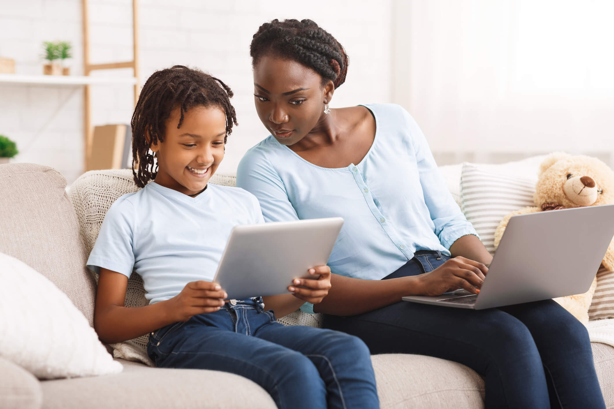how to protect your kids online - image of mom and daughter