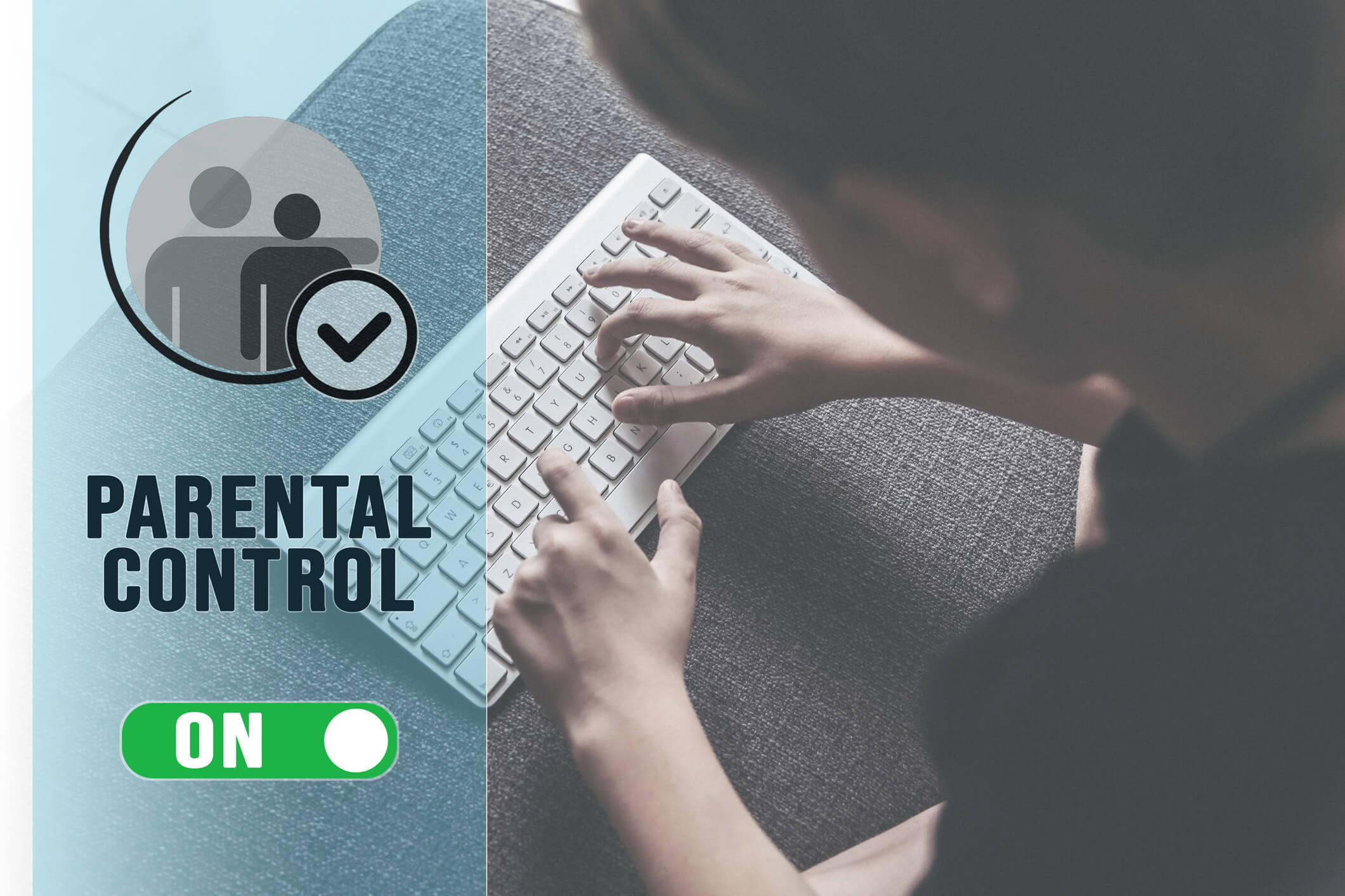 Parental control icon with a keyboard background