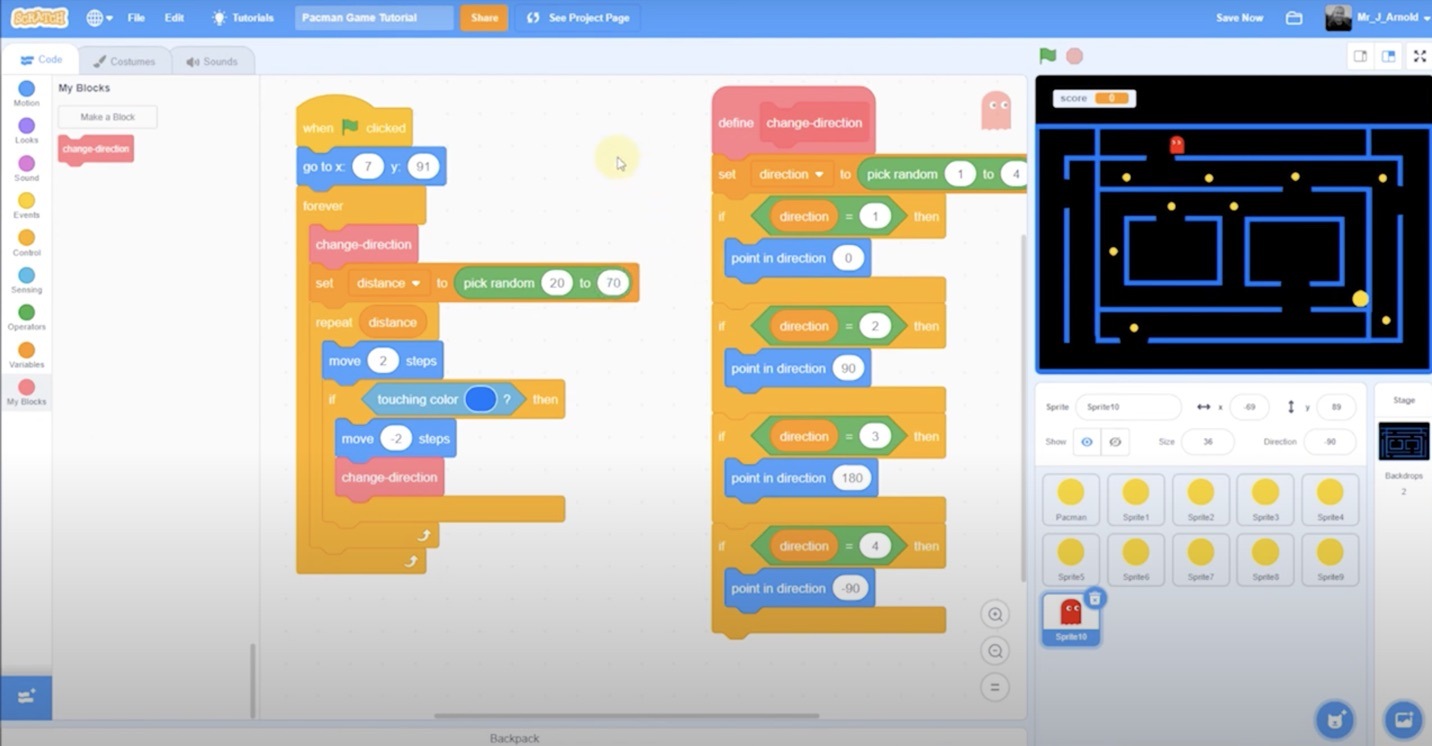 Adding Ghost Movements in Scratch