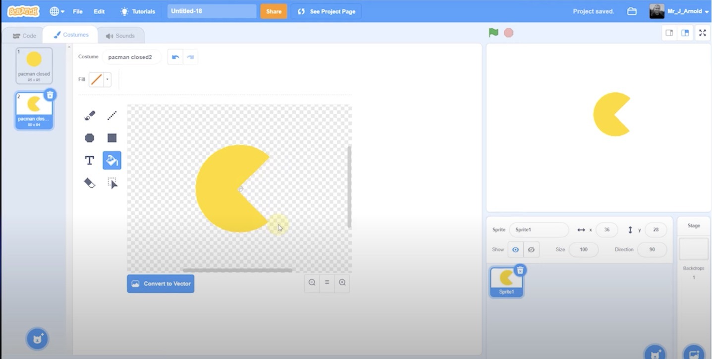 Create Pac-Man in Scratch