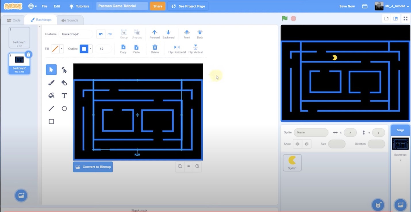 Creating the Maze in Scratch