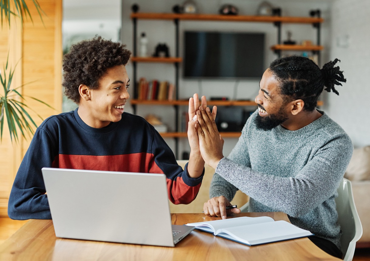 Father and Son Learning Java Programming Together