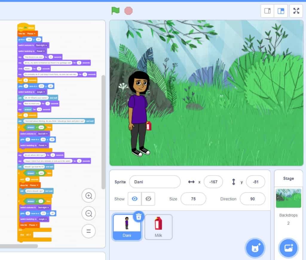 Interactive storytelling coding project for kids