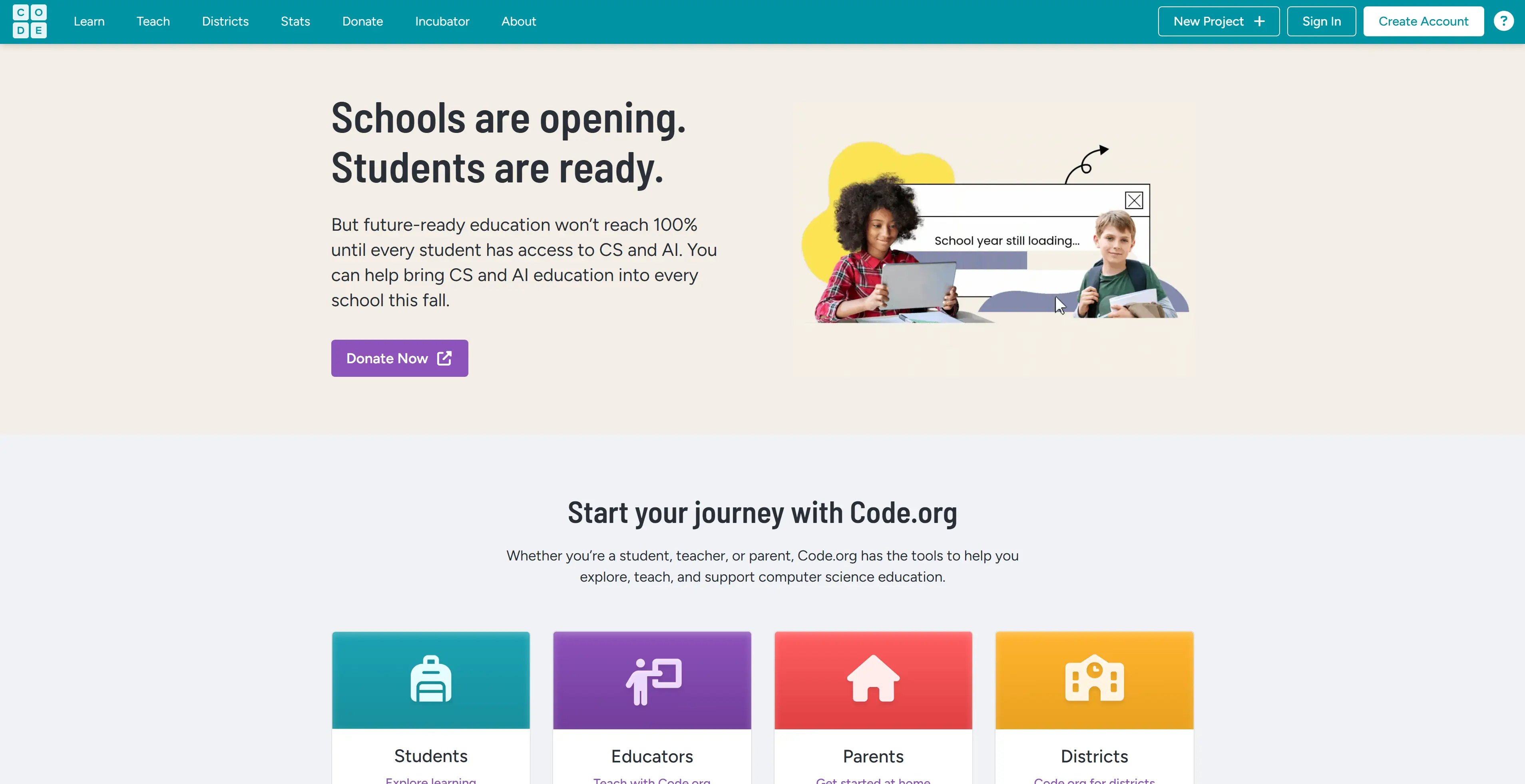 code org home page