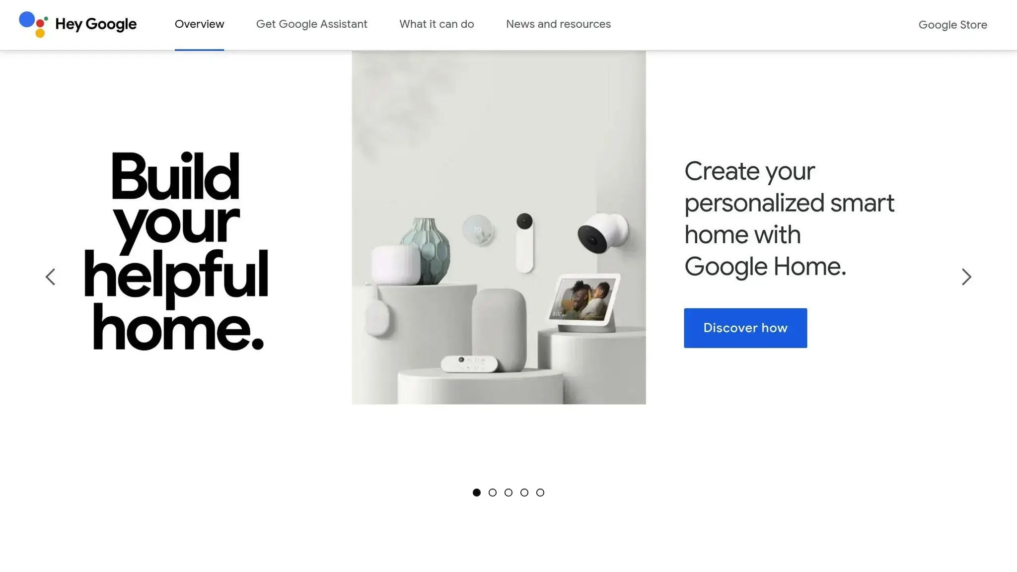 Google Assistant Home Page