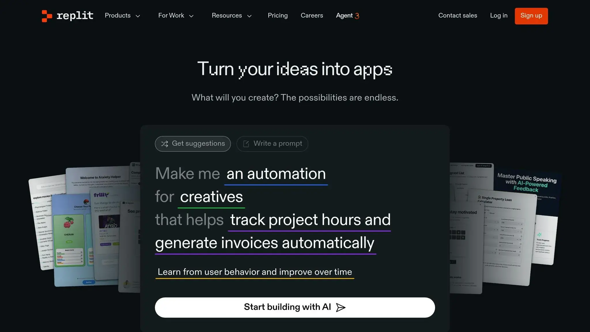 Replit Home Page