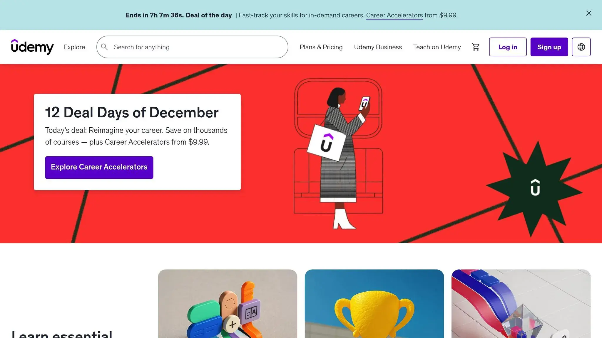 Udemy Home Page