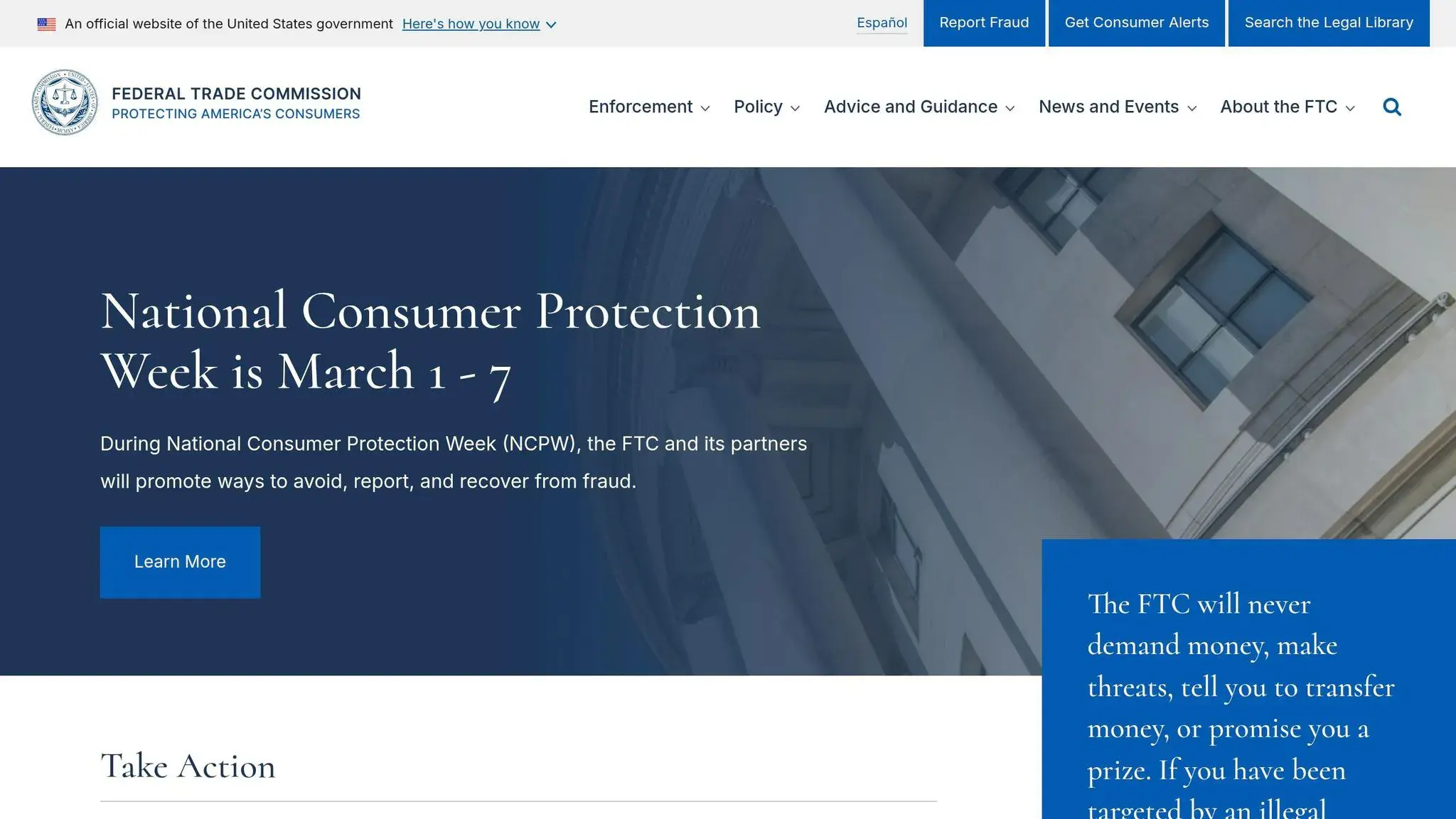 Federal Trade Commission Home Page